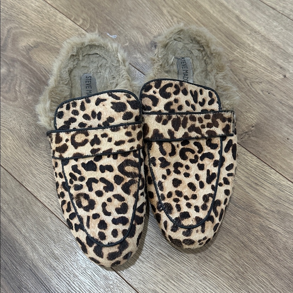 Steve Madden Animal Print Fur Loafers
